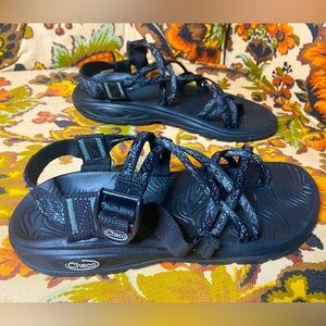 Chaco Ecotread Outdoors Sport Hiking Water Sandals Sz 9 Black Camo Womans strap